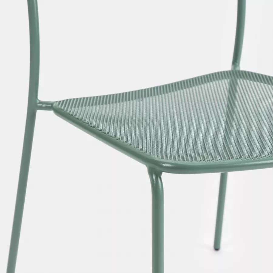 Set bistrot tavolo pieghevole 60x60 cm e 2 sedie in acciaio verde marino - Faber