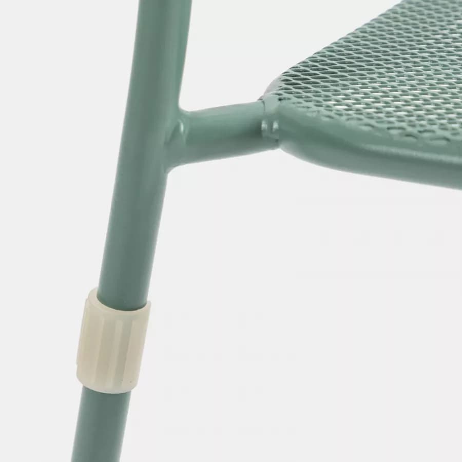 Set bistrot tavolo pieghevole 60x60 cm e 2 sedie in acciaio verde marino - Faber