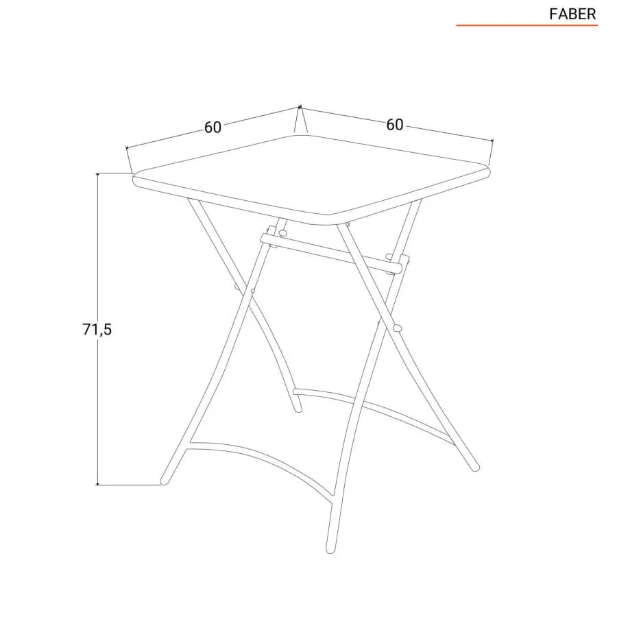 Set bistrot tavolo pieghevole 60x60 cm e 2 sedie in acciaio verde marino - Faber
