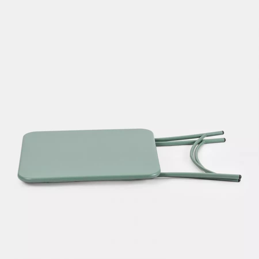 Set bistrot tavolo pieghevole 60x60 cm e 2 sedie in acciaio verde marino - Faber