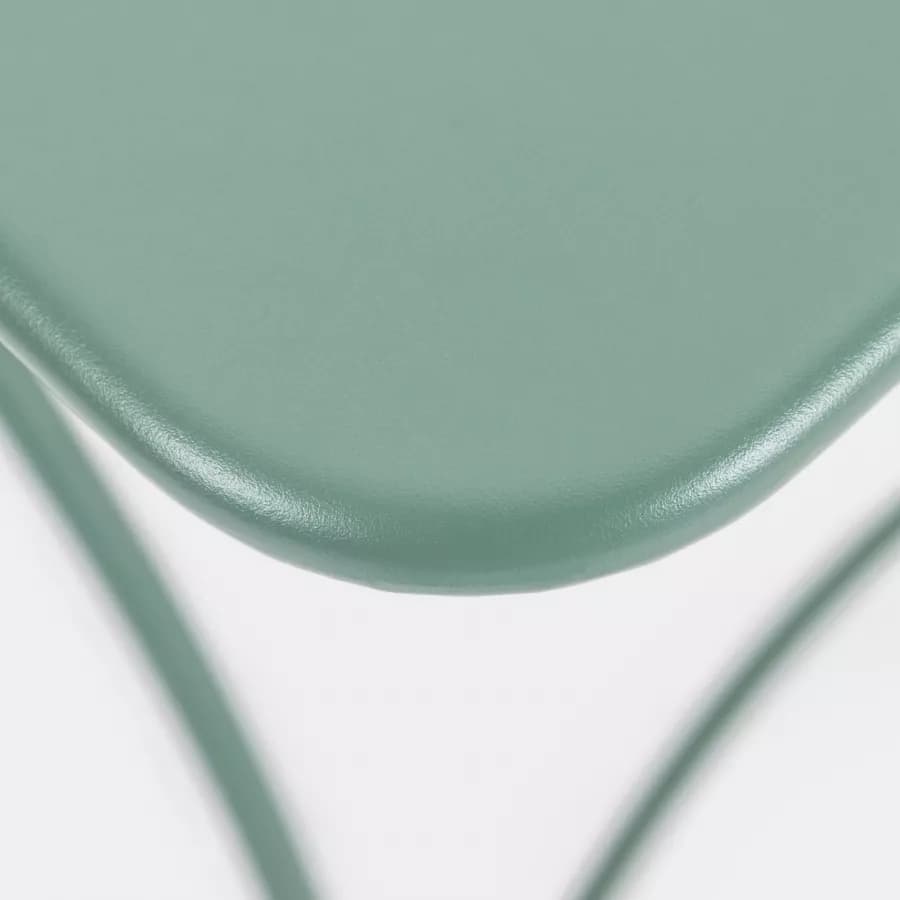 Set bistrot tavolo pieghevole 60x60 cm e 2 sedie in acciaio verde marino - Faber