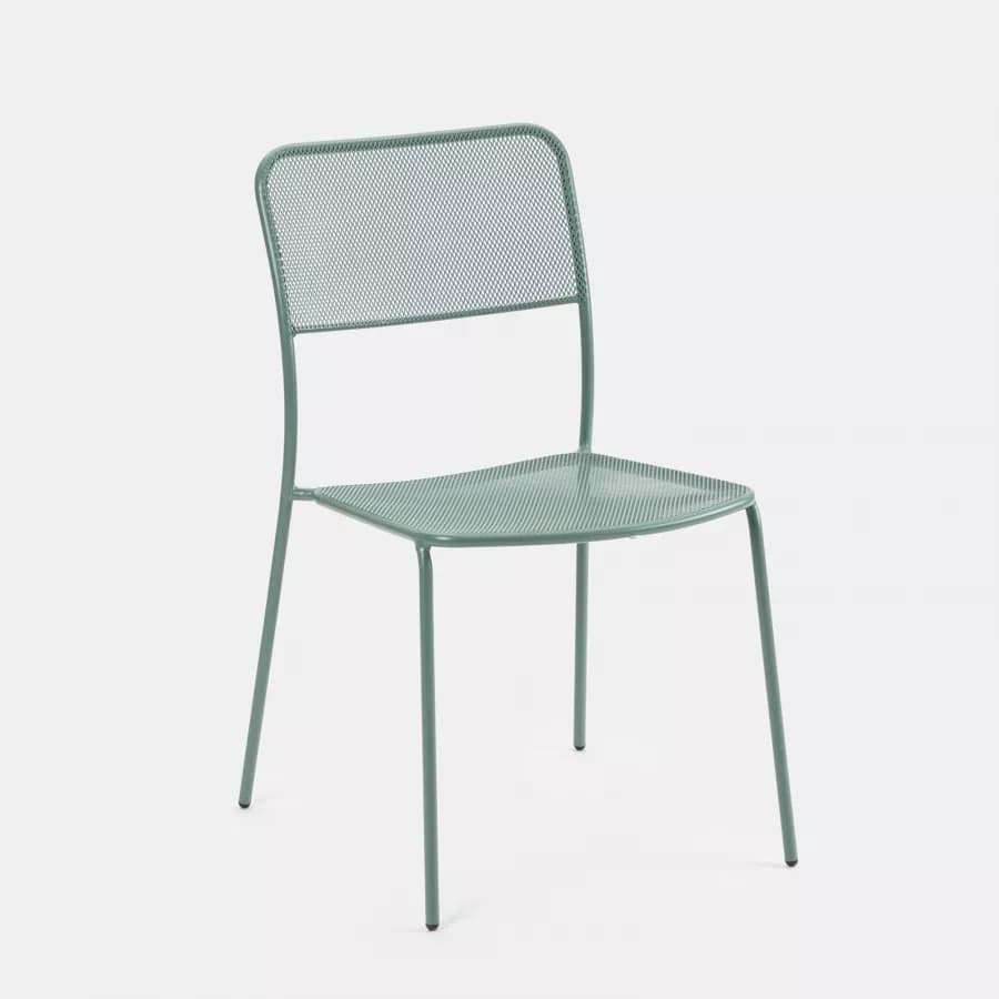 Set bistrot tavolo pieghevole 60x60 cm e 2 sedie in acciaio verde marino - Faber