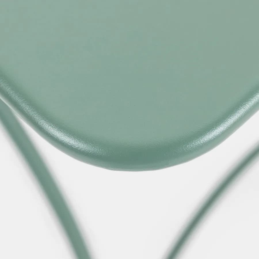 Set bistrot tavolo pieghevole 60x60 cm e 2 sedie pieghevoli in acciaio verde marino - Faber