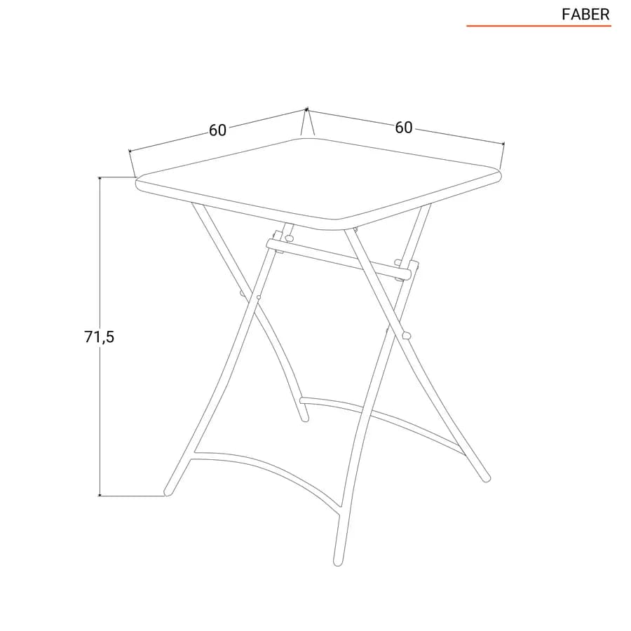 Set bistrot tavolo pieghevole 60x60 cm e 2 sedie pieghevoli in acciaio verde marino - Faber