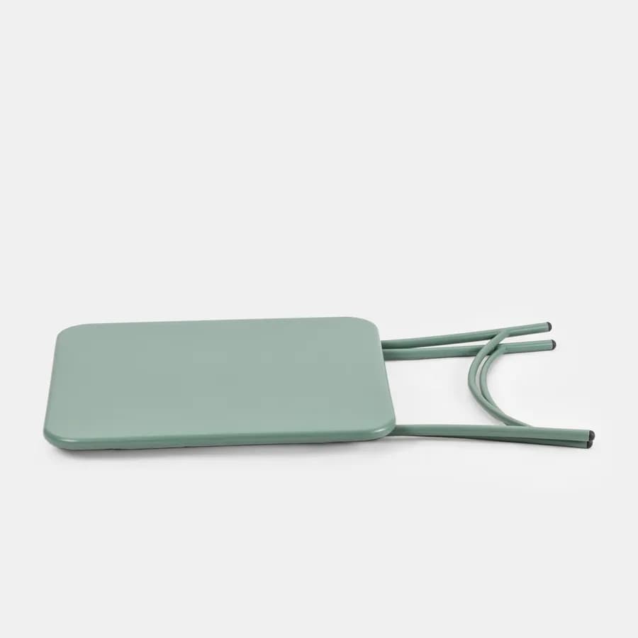 Set bistrot tavolo pieghevole 60x60 cm e 2 sedie pieghevoli in acciaio verde marino - Faber