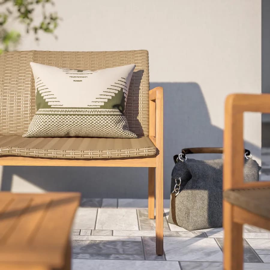 Set relax 4 posti in legno d'acacia e polyrattan naturale - Baleares