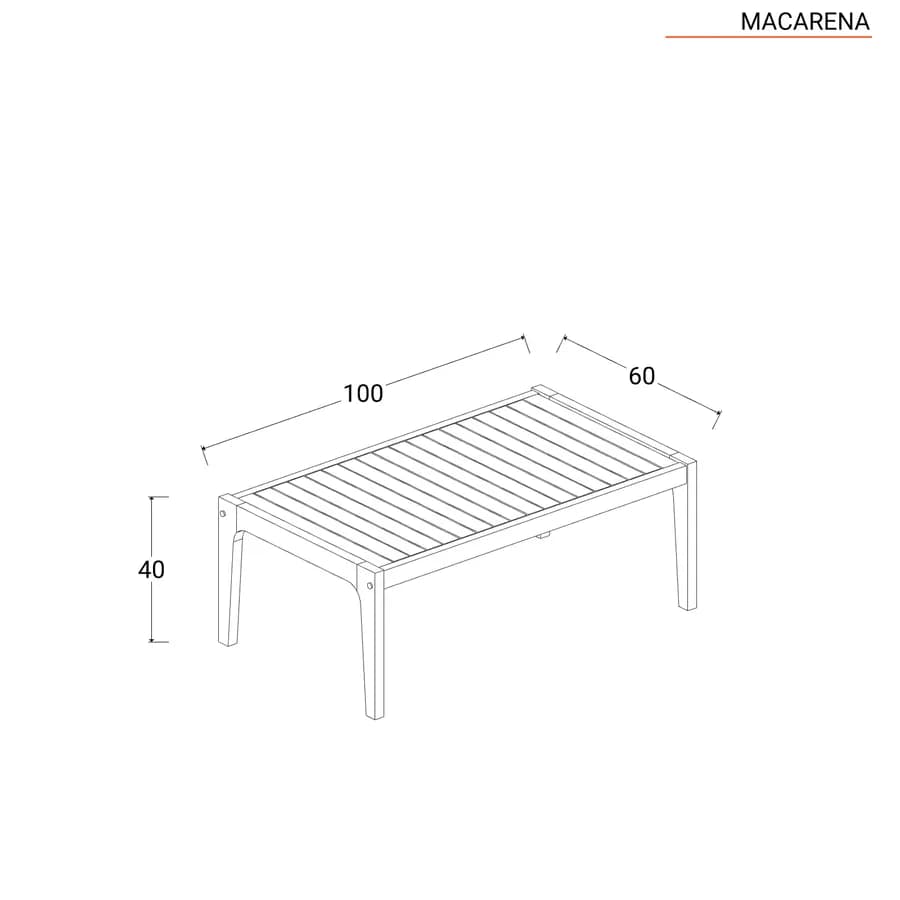 Set relax 4 posti in legno di acacia con cuscini - Macarena