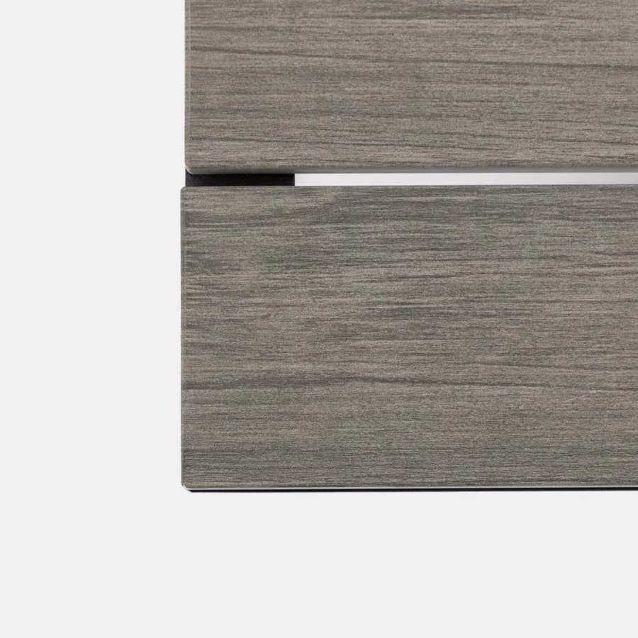 Set relax angolare antracite con tavolino in alluminio e polywood - Stephane