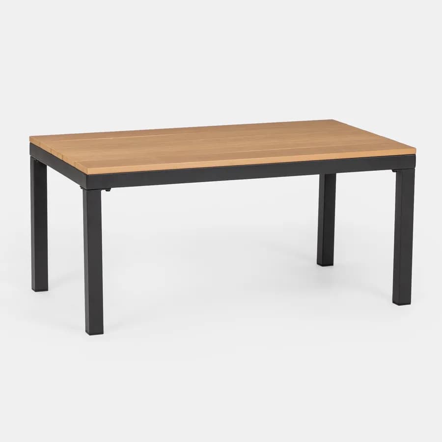 Set relax con divano due poltrone e tavolino in acciaio e cuscini nero - Evelyn