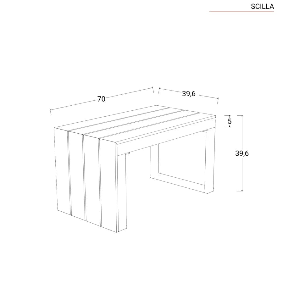 Set relax modulare in alluminio bianco e dettagli effetto legno con cuscini tortora - Scilla