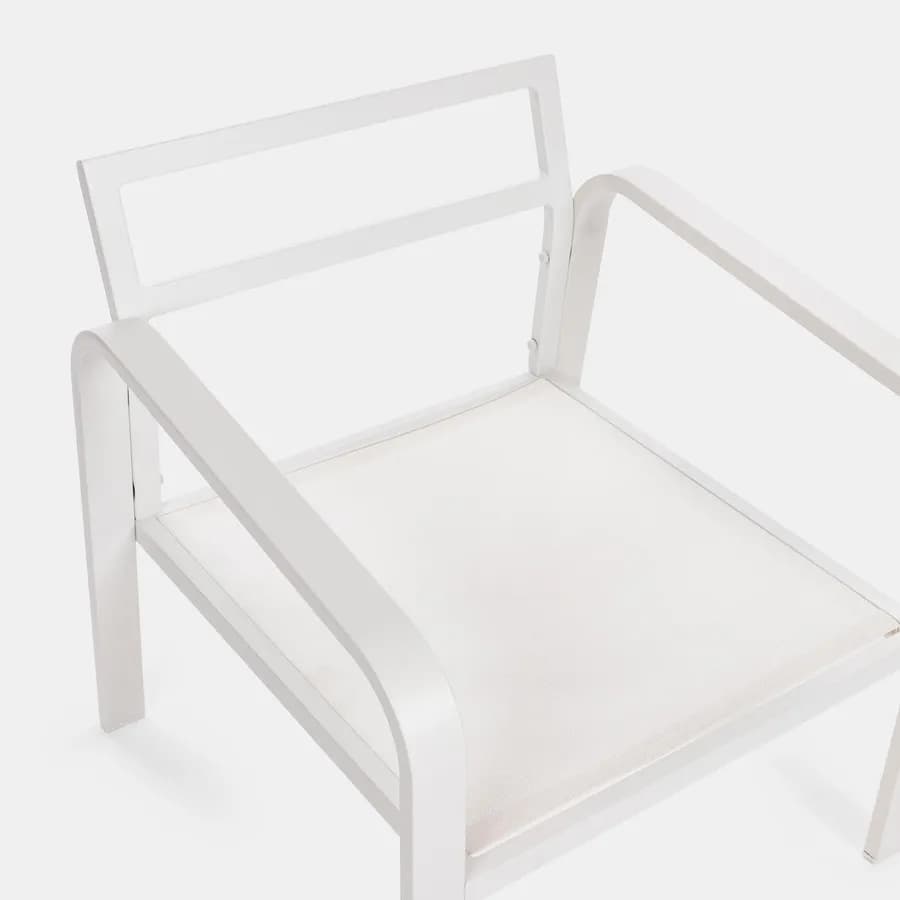 Set relax da giardino in alluminio bianco e cuscini tortora - Persico