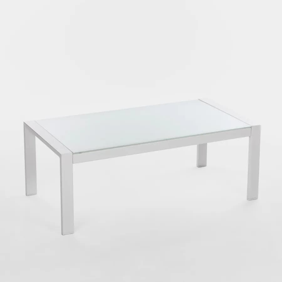 Set relax da giardino in alluminio bianco e cuscini tortora - Persico