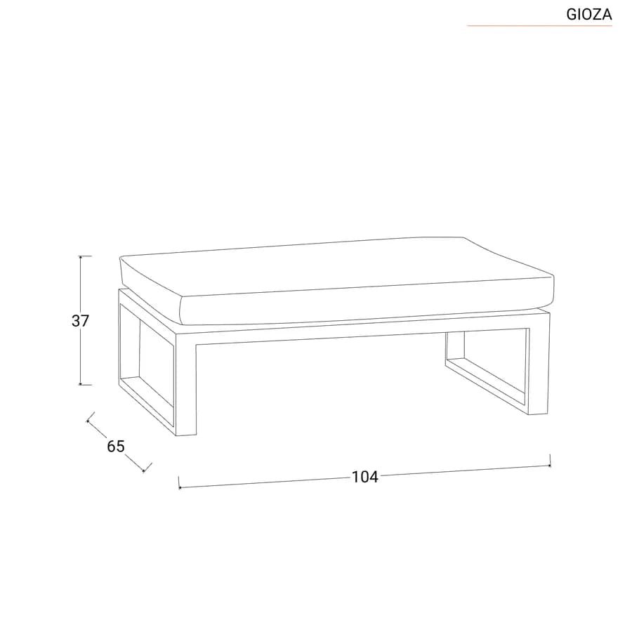 Set relax da giardino modulare in alluminio antracite con cuscini grigi - Gioza