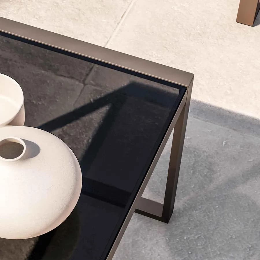 Set relax divano 2 poltrone e tavolino in polyrattan e acciaio marrone – Jerez