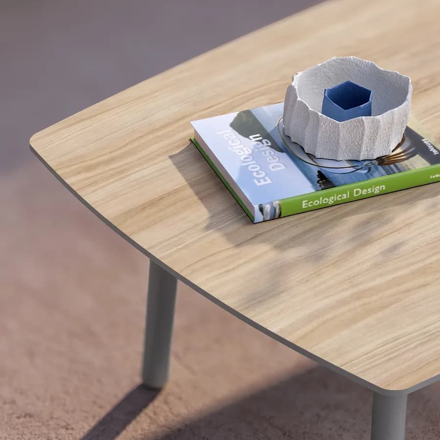 Set relax divano 3 posti due poltrone e tavolino in alluminio grigio con cuscini beige - Mibald