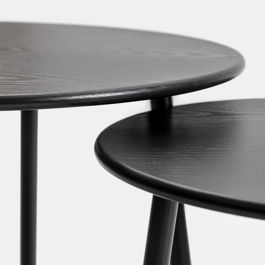 Set relax divano pouf e 2 tavolini in acciaio e polyrattan grigio - Klaus