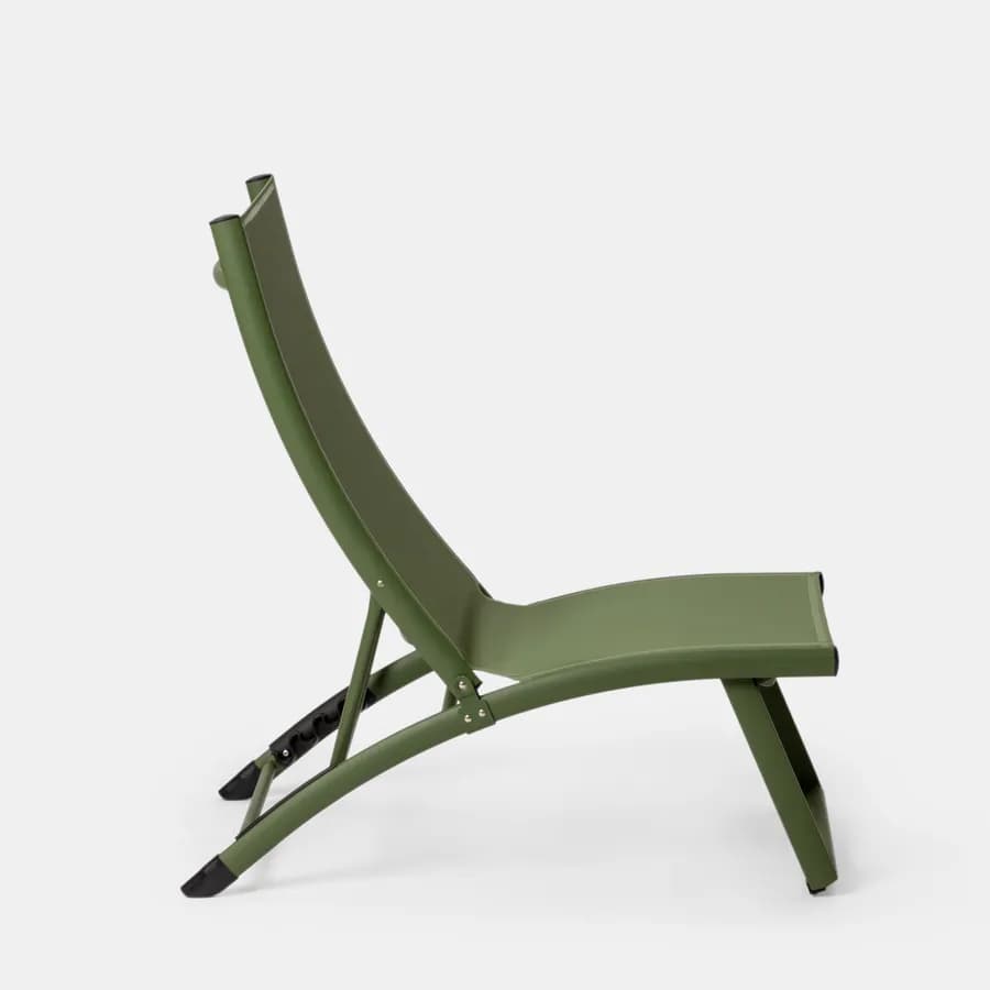 Set relax due poltrone in textilene e tavolino da caffè 44x43 cm in alluminio verde foresta - Jonit
