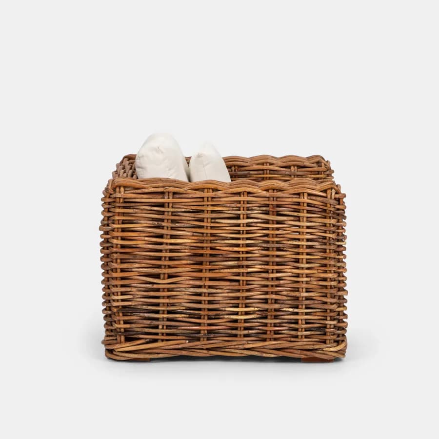 Set relax giardino con divano e tavolino 100x60 cm in rattan naturale - Daril