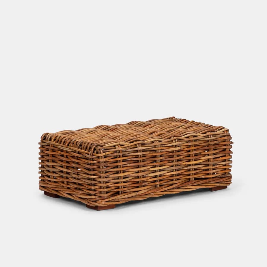 Set relax giardino con divano e tavolino 100x60 cm in rattan naturale - Daril
