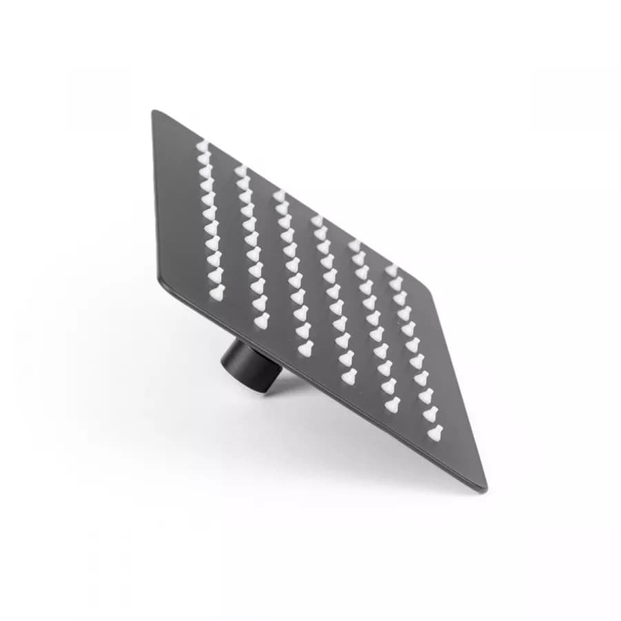 Set soffione ultraslim 25x15 cm con braccio doccia a gomito 35 cm nero opaco