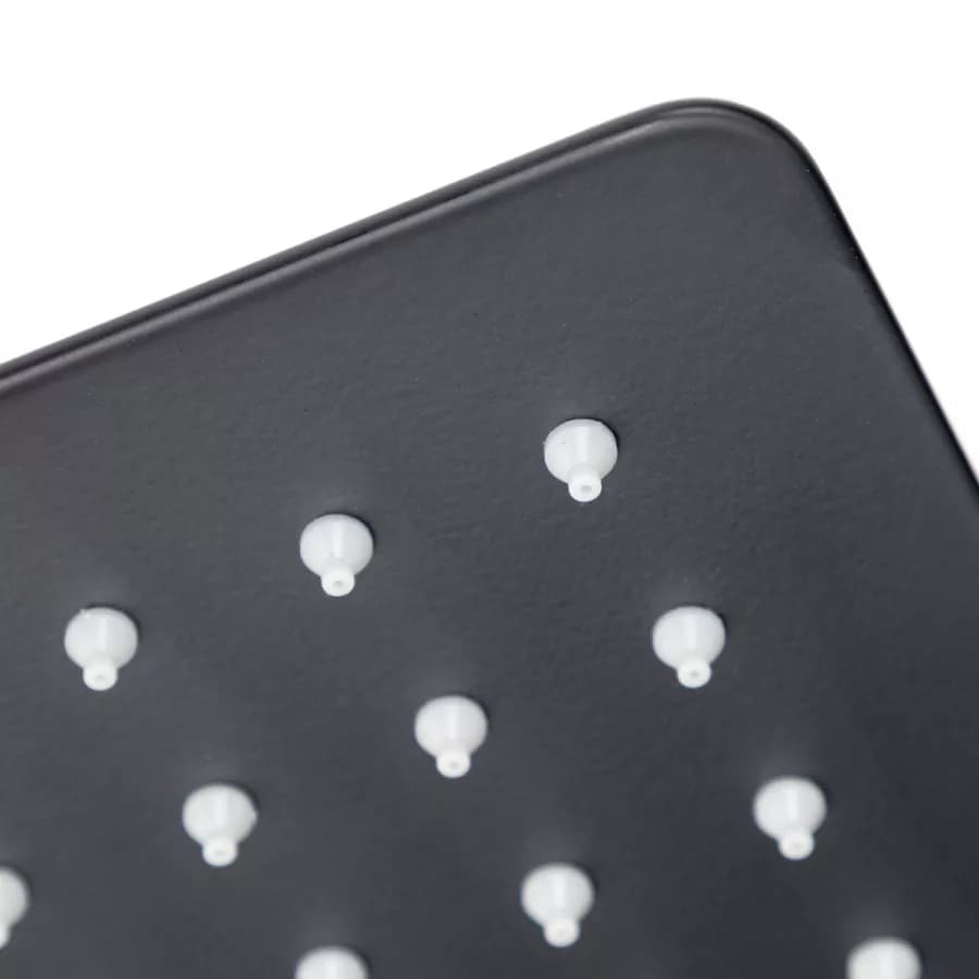 Set soffione ultraslim 25x15 cm con braccio doccia a gomito 35 cm nero opaco