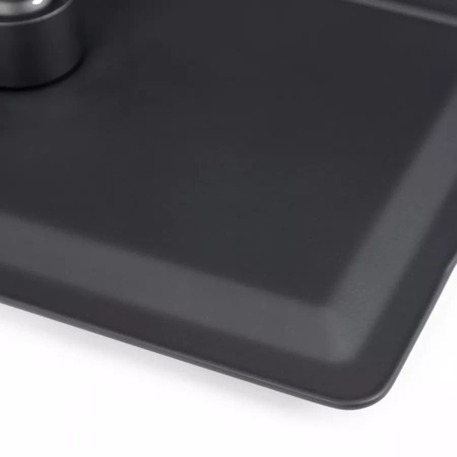 Set soffione ultraslim 25x15 cm con braccio doccia a gomito 35 cm nero opaco