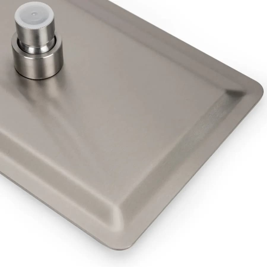 Set soffione ultraslim 25x15 cm con braccio quadrato 40 cm spazzolato