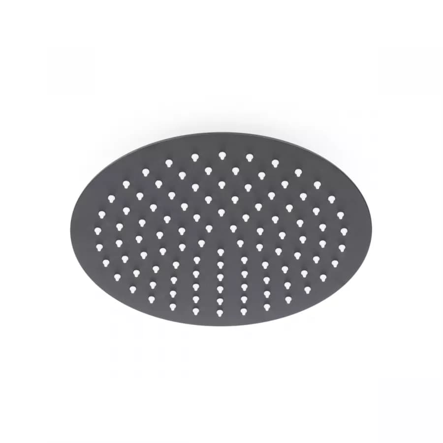 Set soffione ultraslim 30 cm con braccio doccia 40 cm nero opaco