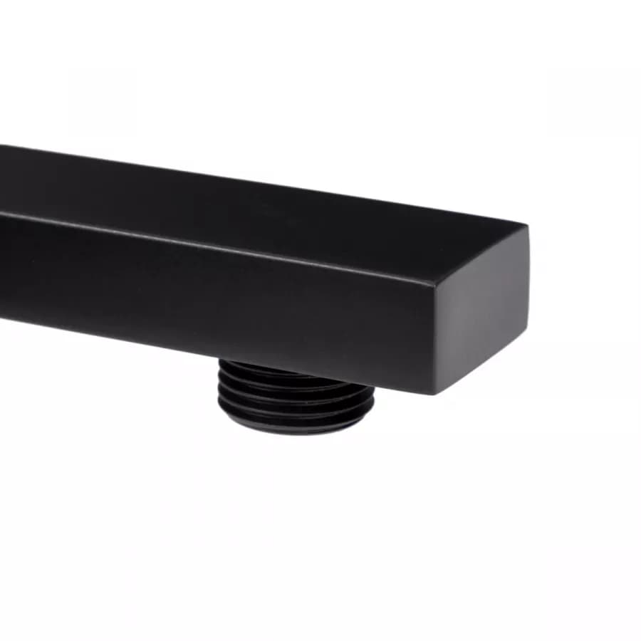 Set soffione ultraslim 30x20 cm con braccio doccia 40 cm nero opaco