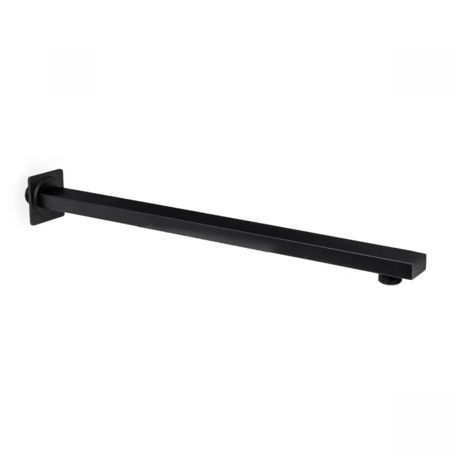 Set soffione ultraslim 30x30 cm con braccio doccia 40 cm nero opaco
