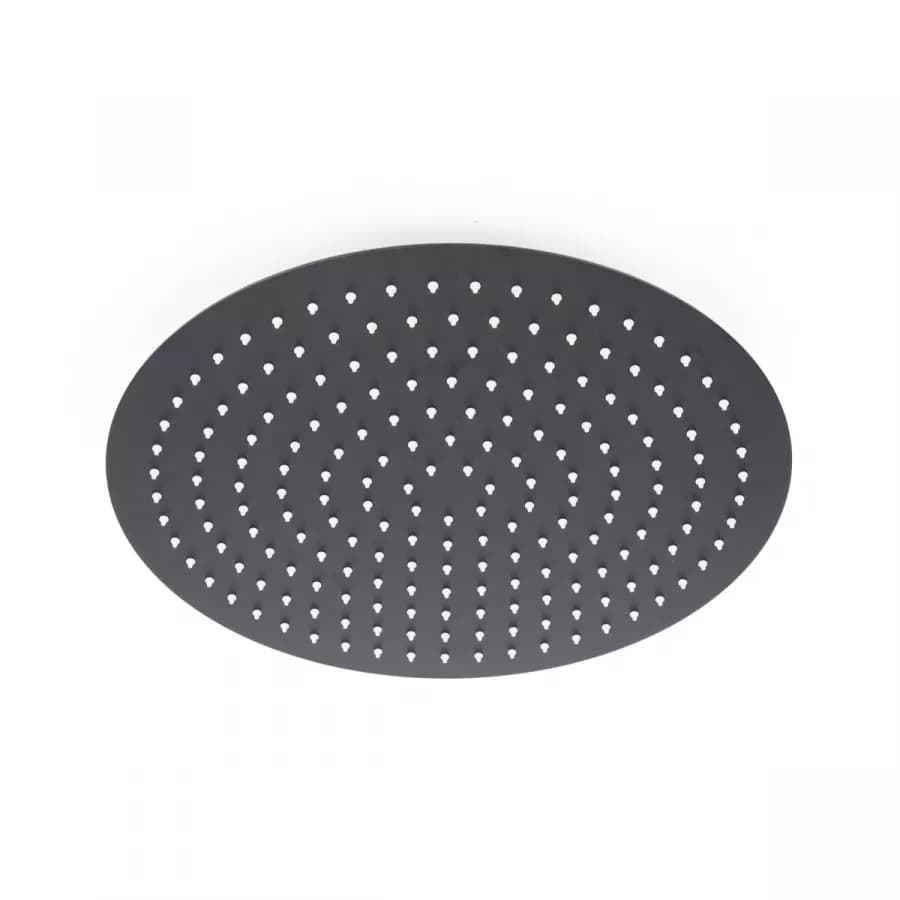 Set soffione ultraslim 40 cm con braccio doccia 40 cm nero opaco