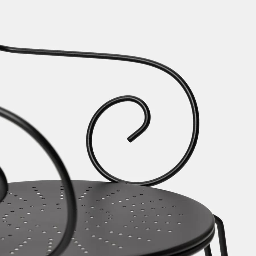 Set pranzo tavolo 90x90 cm e 4 sedie con braccioli in metallo nero - Loren