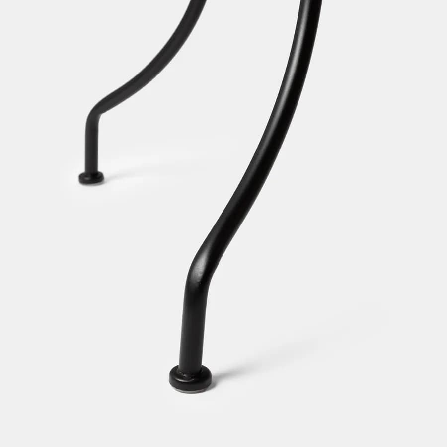 Set pranzo tavolo 90x90 cm e 4 sedie con braccioli in metallo nero - Loren
