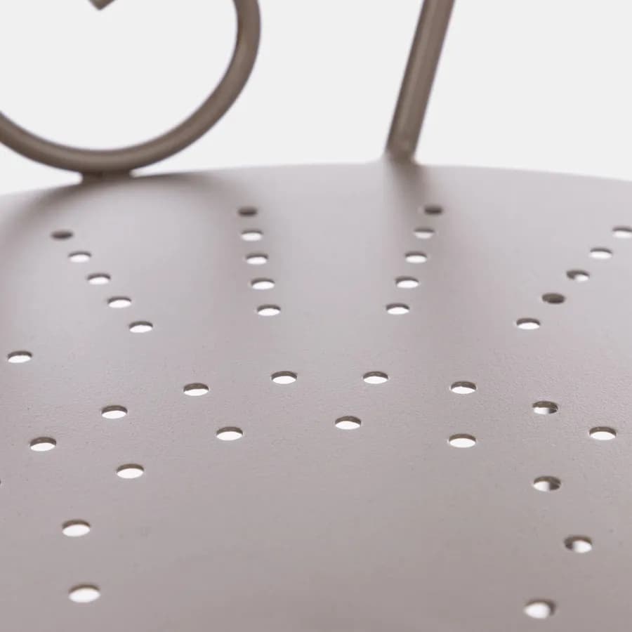 Set bistrot tavolo 70x70 cm e 2 sedie con braccioli in metallo tortora - Loren