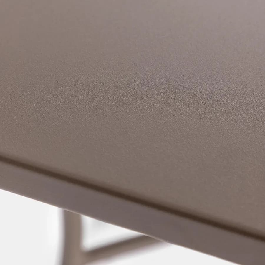 Set bistrot tavolo 70x70 cm e 2 sedie con braccioli in metallo tortora - Loren