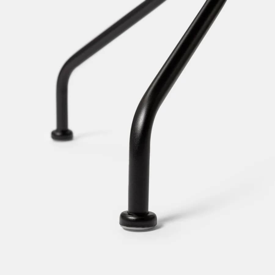 Set bistrot tavolo rotondo 70 cm e 2 sedie con braccioli in metallo nero - Loren