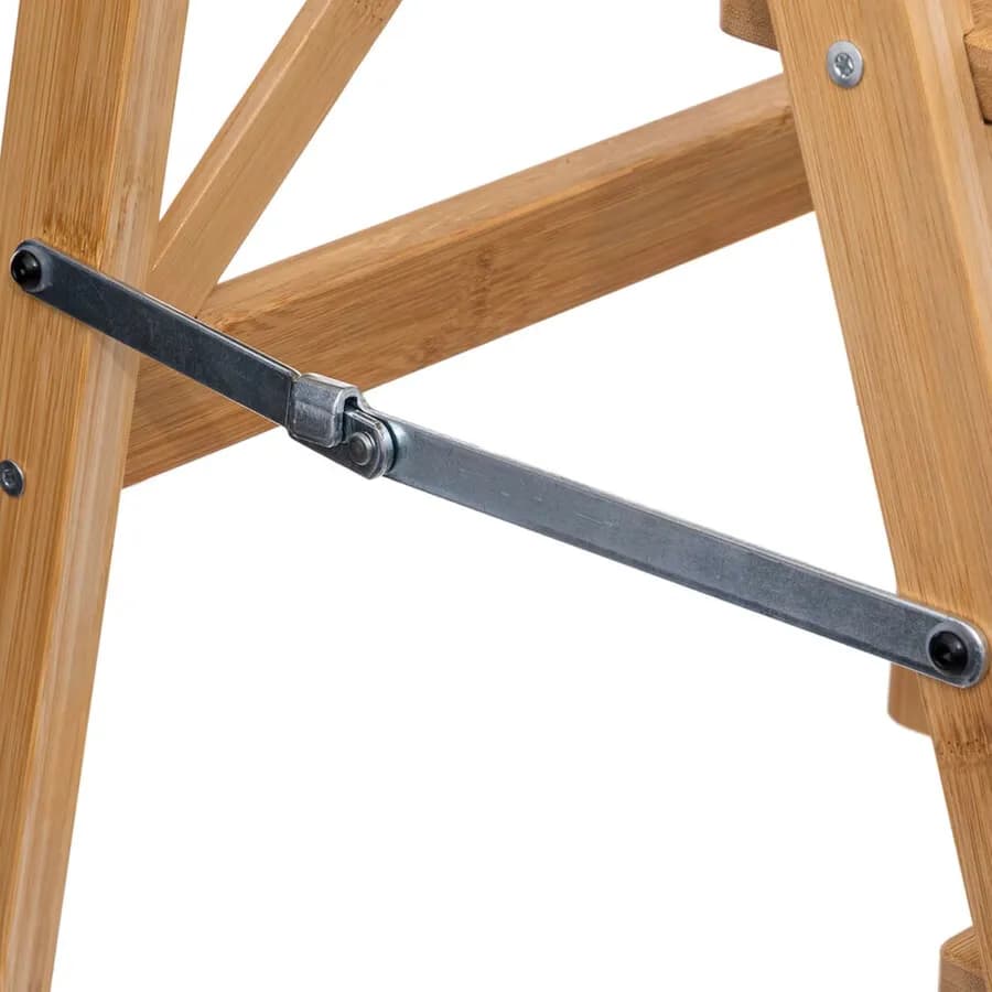 Sgabello 64h cm in legno di bambù naturale con due ripiani