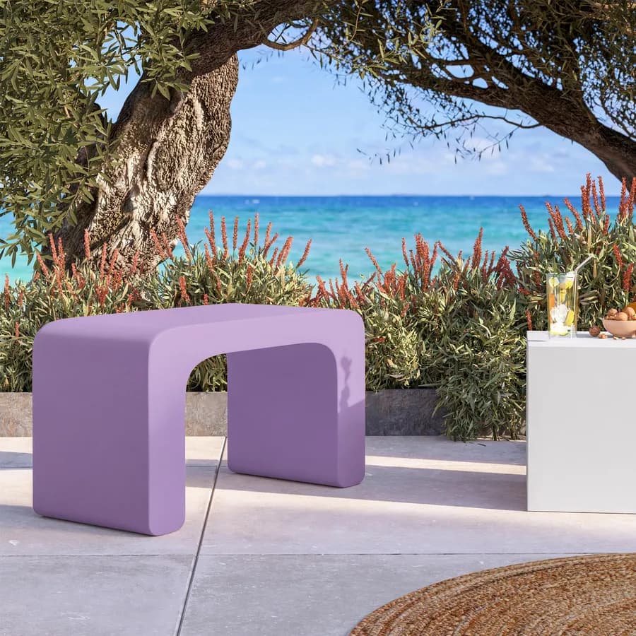 Sgabello da giardino 2 posti in polietilene glicine - Marinha