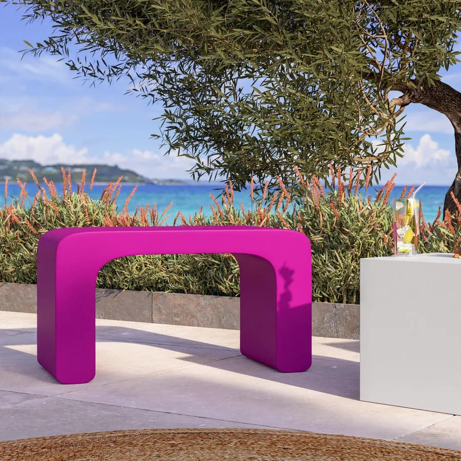 Sgabello da giardino 2 posti in polietilene viola - Marinha
