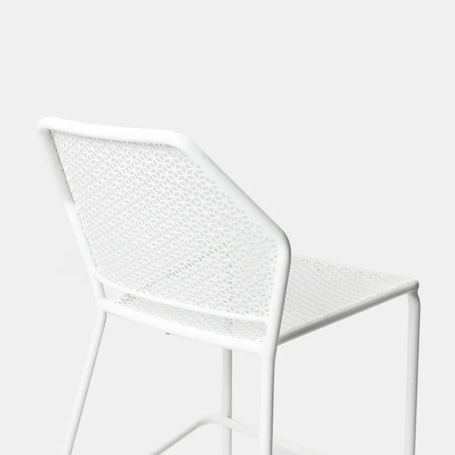 Sgabello da giardino in metallo bianco - Dama