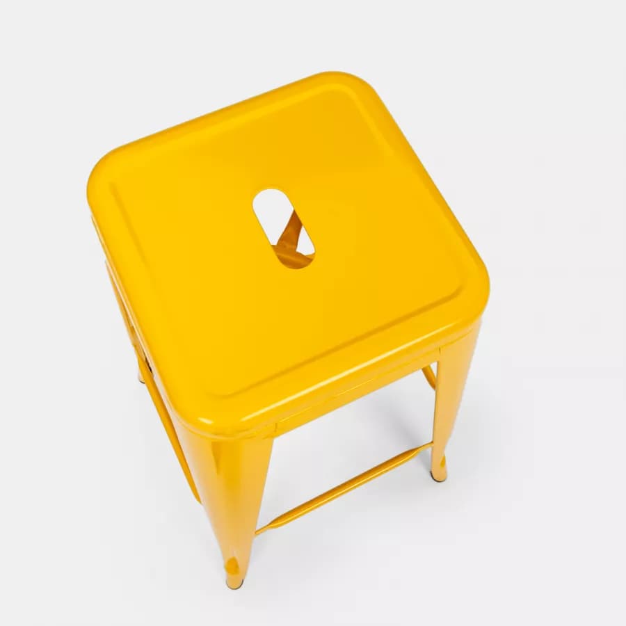 Sgabello da giardino impilabile stile industrial in metallo giallo - Farley