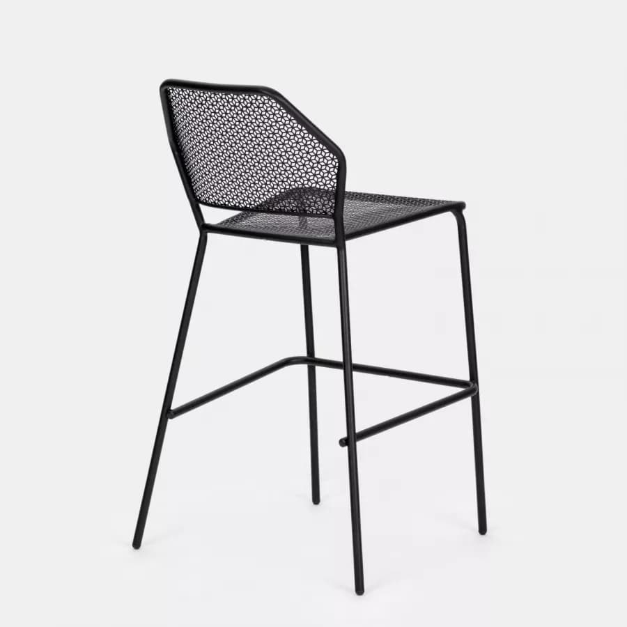 Sgabello da giardino in metallo nero - Dama