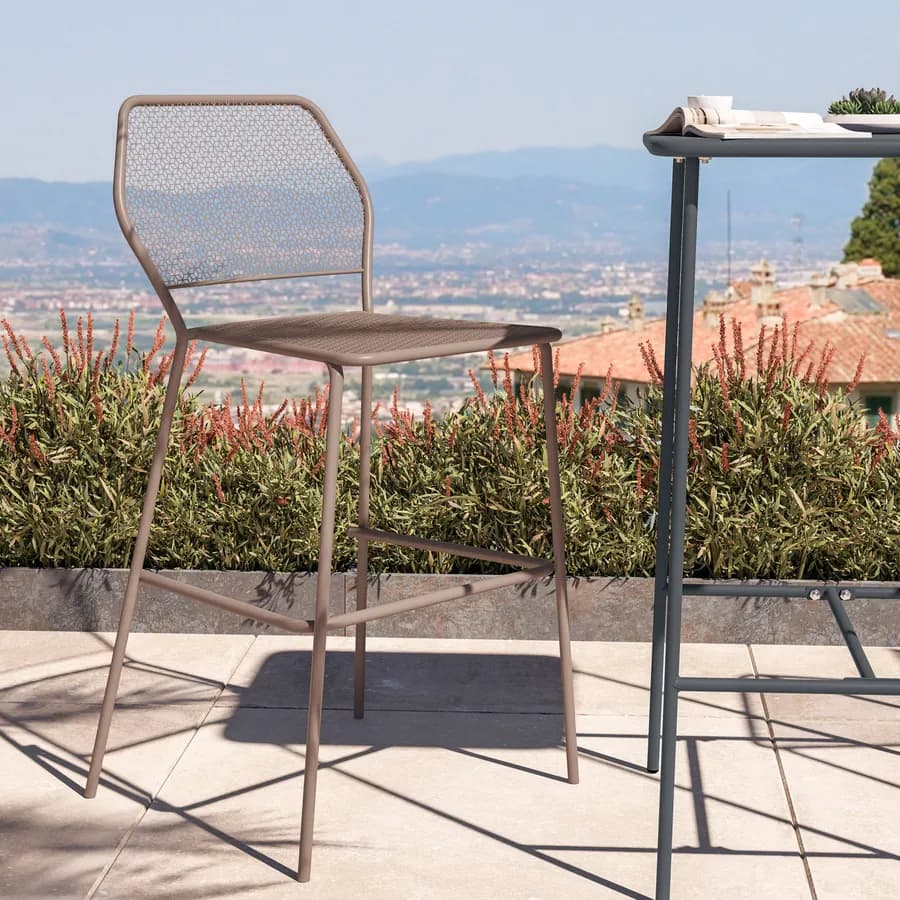 Sgabello da giardino in metallo tortora - Dama