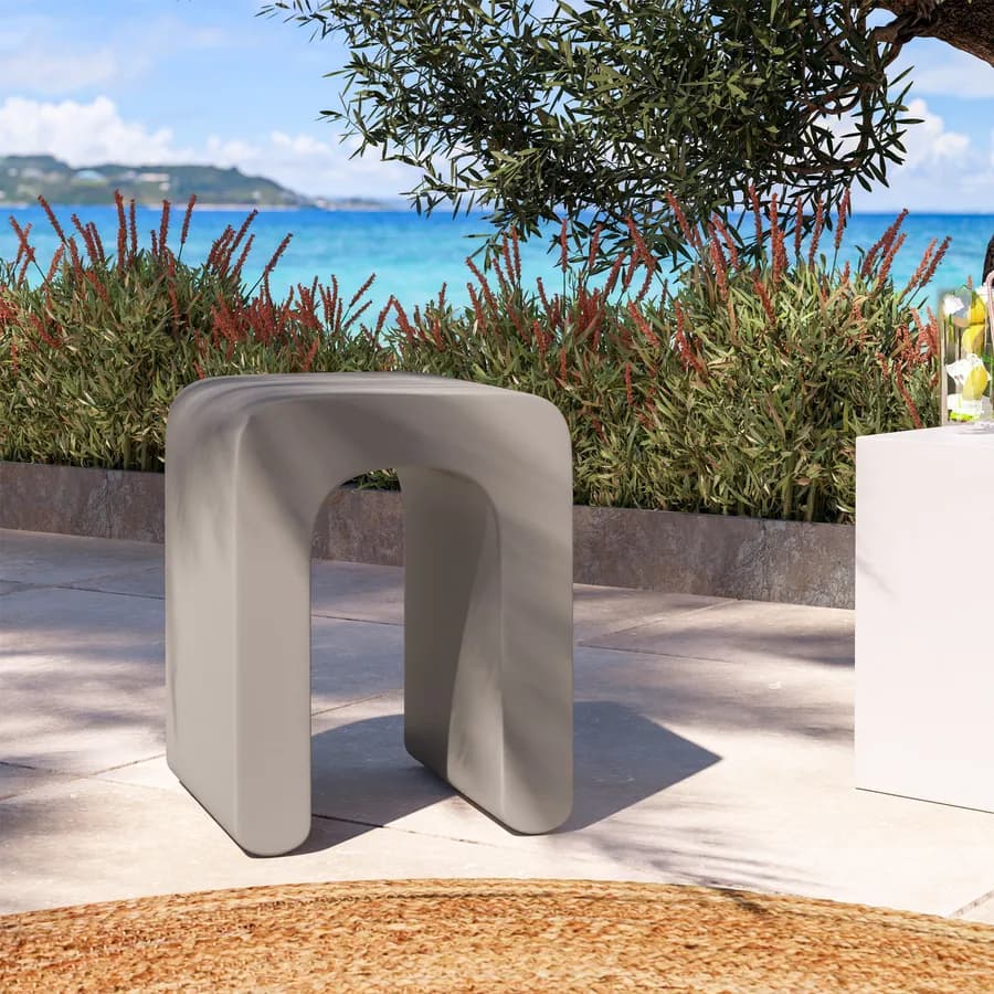 Sgabello da giardino in polietilene tortora - Marinha