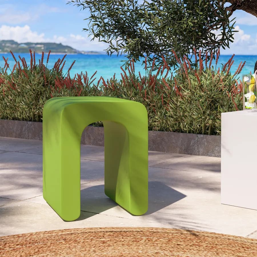 Sgabello da giardino in polietilene verde kiwi - Marinha