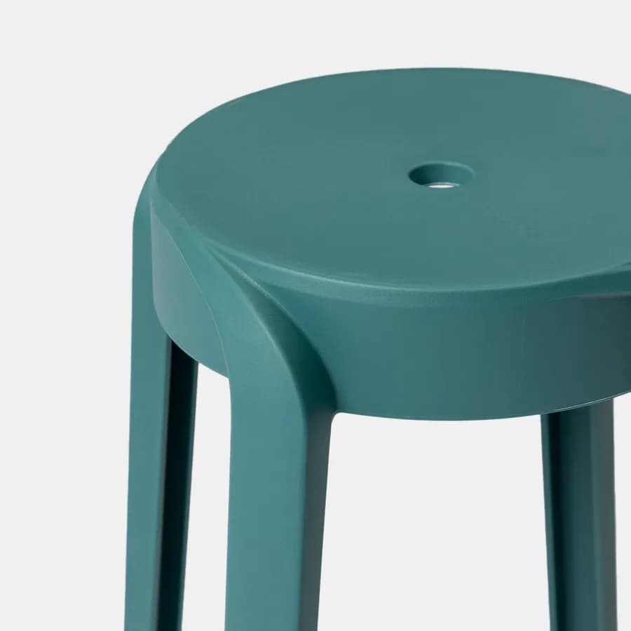 Sgabello impilabile in polipropilene blu petrolio - Huxley
