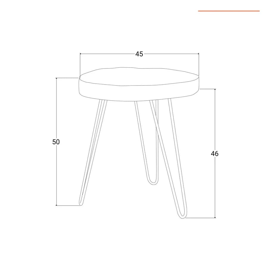 Sgabello in legno di acacia e metallo - Freia Acacia