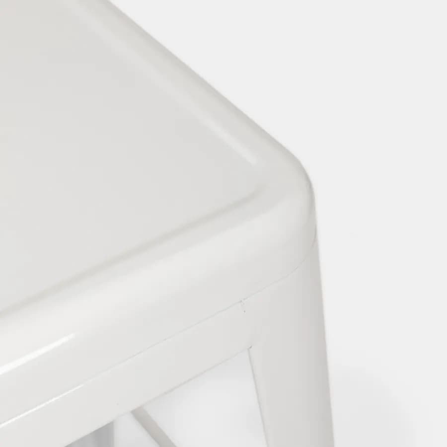 Sgabello impilabile stile industrial in metallo bianco - Farley