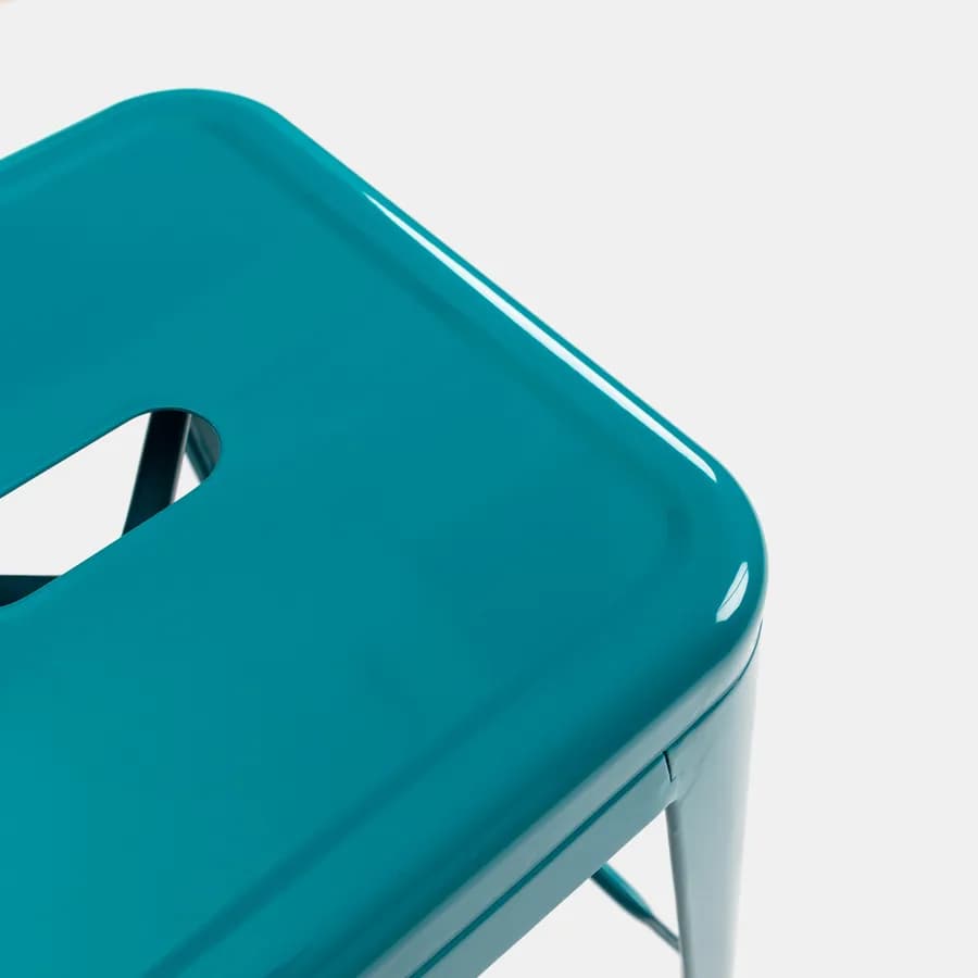 Sgabello impilabile stile industrial in metallo blu petrolio - Farley