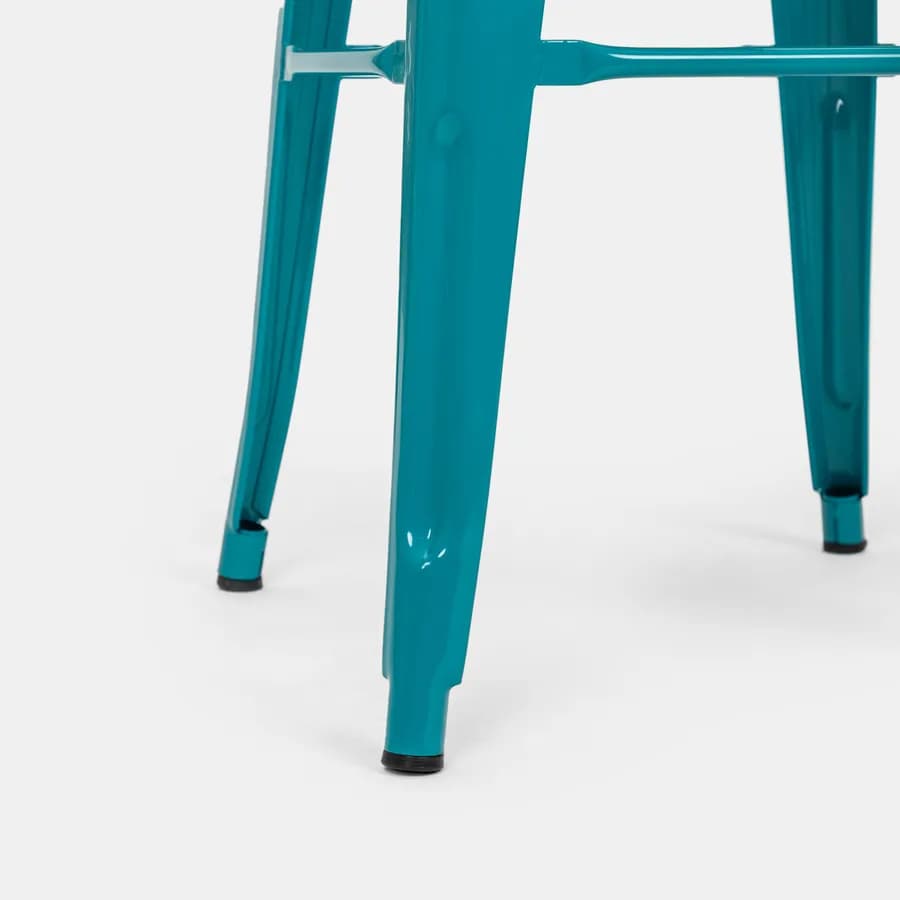 Sgabello impilabile stile industrial in metallo blu petrolio - Farley